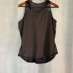 Black Mesh Panel Athletic Tank Top – Racerback Workout Top – Size XL